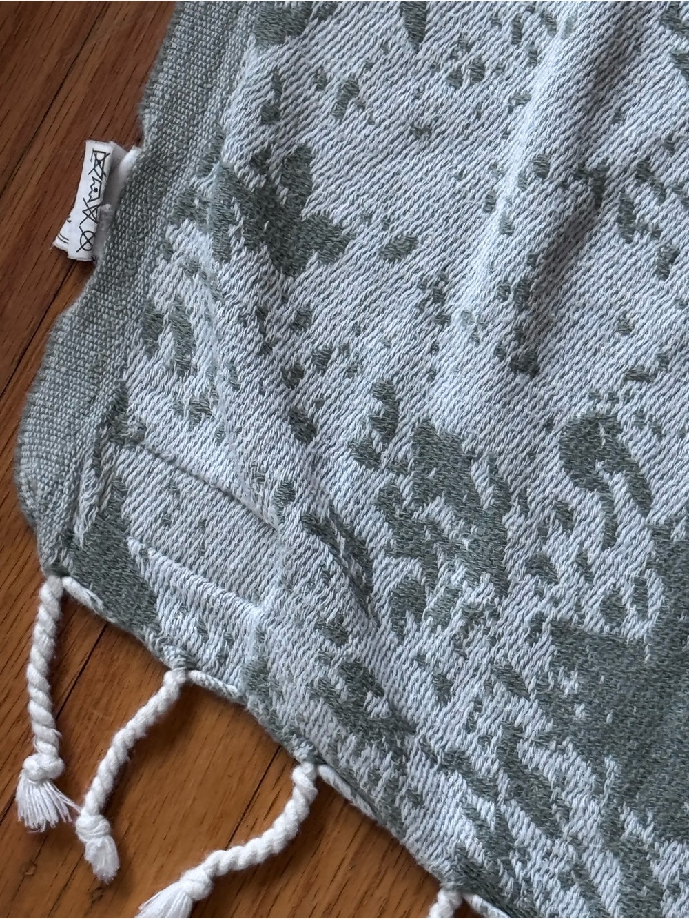 Sand Cloud Organic Turkish Cotton Sea Turtle Beach Towel  Blanket Sage Green - Picture 9 of 11